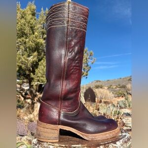 FRYE Campus Tall Top Stitch Boots Vintage Black Label